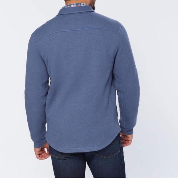 Duluth Trading Shirt Jacket Mens Size M Fleece Lined Blue Button Burly Shacket - Picture 3 of 15